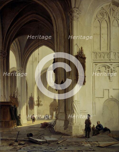 Church Interior, 1844. Creator: Bartholomeus Johannes van Hove.