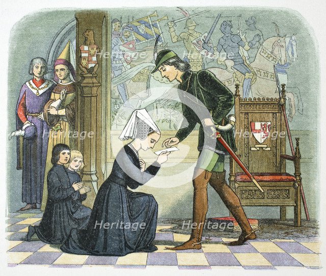 Edward IV of England and Lady Elizabeth Grey, 1464 (1864). Creator: James William Edmund Doyle.