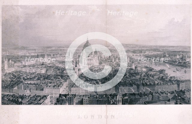 Panoramic view of London, 1846. Artist: James Tibbitts Willmore