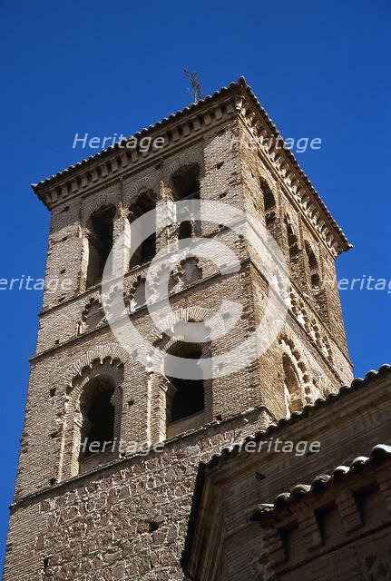 View of the Mudejar tower, Church of San Roman, Toledo, Spain, 2008.  Creator: LTL.