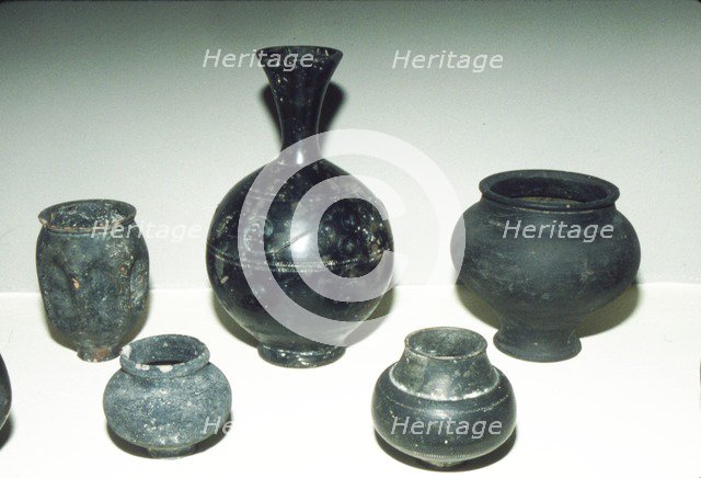 Roman 'Terra nigra' pottery and Barbatine work, Rheims, c1st century. Artist: Unknown.