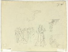 Sheet of Sketches: Crowd and Individual Figures, n.d. Creator: Pierre Antoine Mongin.