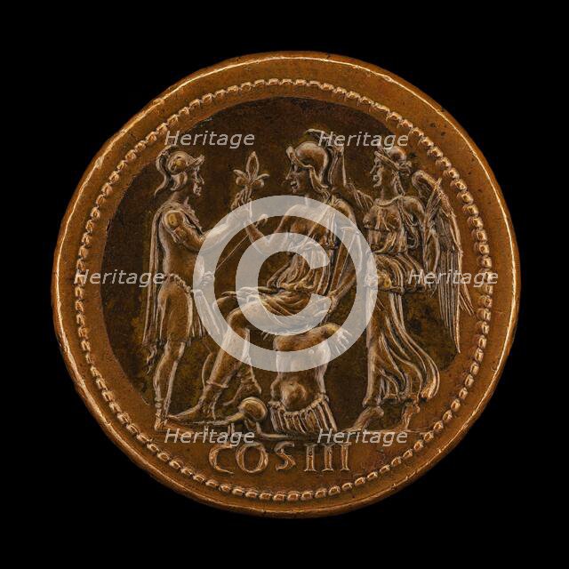 Roma, the Emperor, and Victory [reverse]. Creator: Giovanni da Cavino.