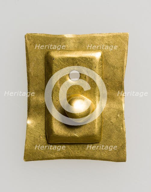 Gold Belt Mount with Rivet, Avar, 700s. Creator: Unknown.