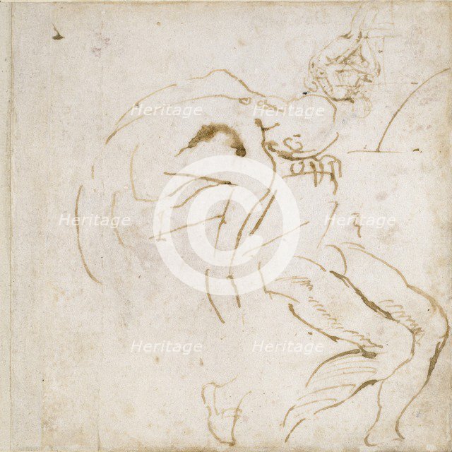 Two partial Figure Studies, c1490-1560. Artist: Michelangelo Buonarroti.