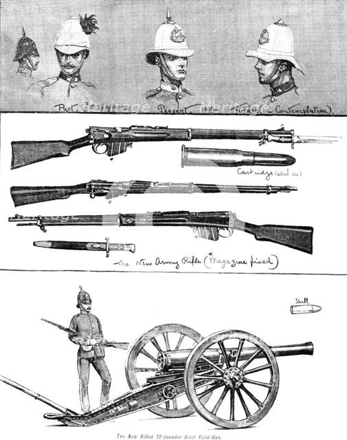 New military armament and equipment, 1890. Creator: Unknown.