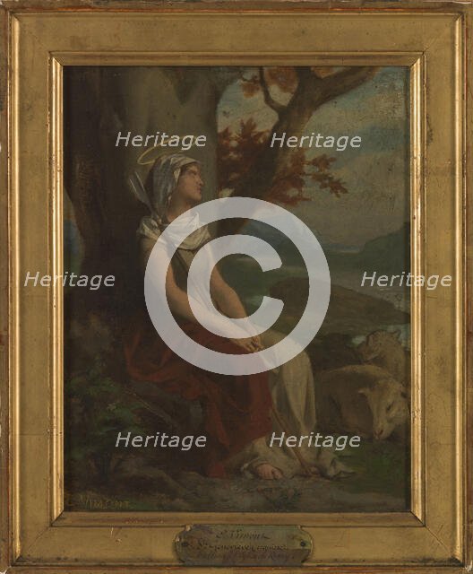 Sketch for the church of Rosny-sous-Bois (Seine-Saint-Denis): Saint Genevieve..., c.1875. Creator: Edouard Vimont.