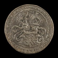 Shield with Casques and Crests [reverse], 1535. Creator: Matthes Gebel.