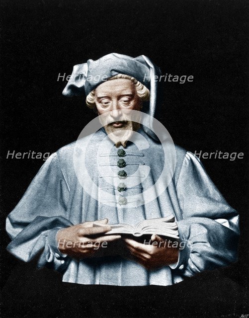 Geoffrey Chaucer, English author, poet, philosopher, bureaucrat, and diplomat, (1903). Artist: George Frampton.