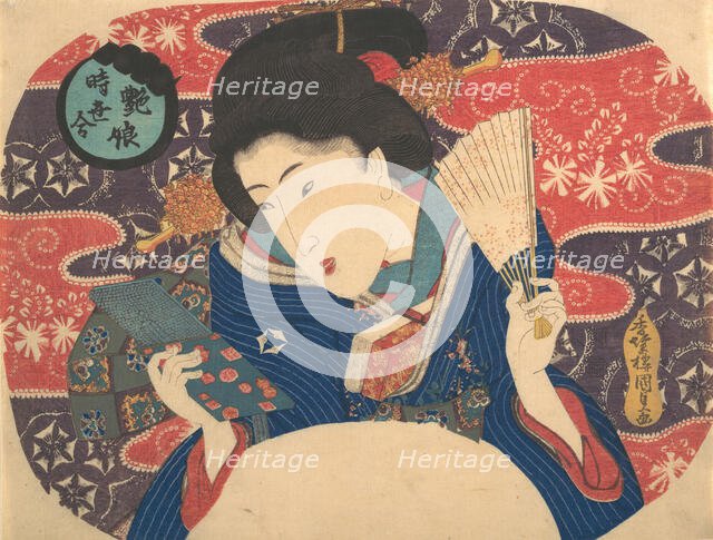 Competition of Contemporary Fashions: Sexy Beauty, 19th century., 19th century. Creator: Utagawa Kunisada.