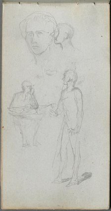 Sketchbook, page 12: Multiple Figures. Creator: Ernest Meissonier (French, 1815-1891).