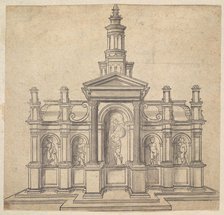 Architecturally-Shaped Tabernacle with a Saint and Four Putti, ca. 1530-49. Creator: Unknown.