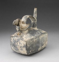 Square Spouted Vessel with Parrot Molded on Handle, A.D. 250/550. Creator: Unknown.