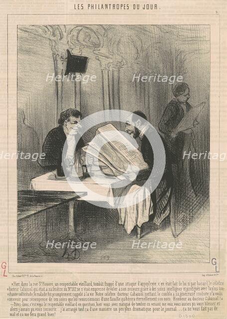 Hier dans la rue Saint-Honoré ... unviellard, 19th century. Creator: Honore Daumier.