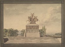 Design for a Monument of the Victory of Waterloo (recto)..., 1815. Creator: Leo von Klenze.