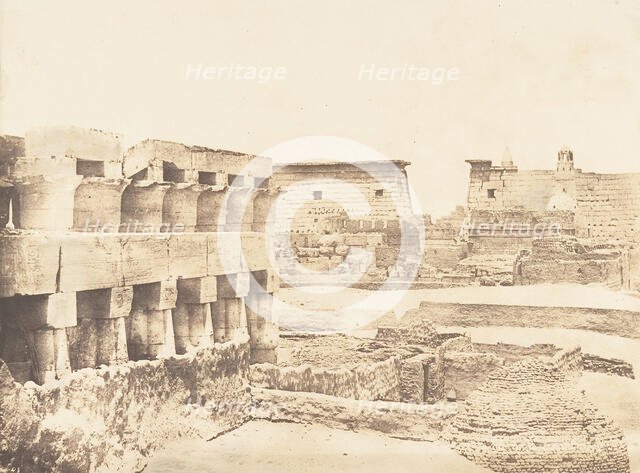 Palais et Village de Louxor, pris du Sud, Thèbes, 1849-50. Creator: Maxime du Camp.