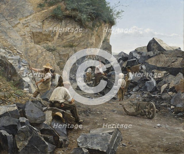 In the Quarry. Motif from Switzerland, 1886. Creator: Axel Jungstedt.