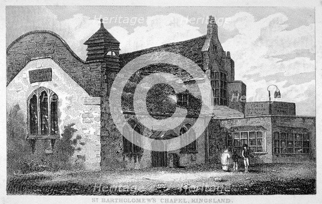 View of St Bartholomew's Chapel, Kingsland Road, Hackney, London, c1830. Artist: Anon