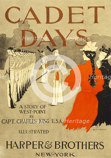Front Cover for Cadet Days,  by Capt. Charles King U.S.A., pub. New York, 1894 (colour lithograph)