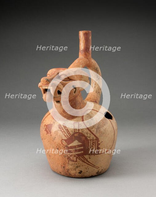 Handle Spout Vessel in the Form of a Fox Warrior, 100 B.C./A.D. 500. Creator: Unknown.