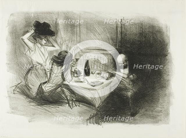 The Private Dining Room, Fifth Plate, c. 1893. Creator: Jean Louis Forain.