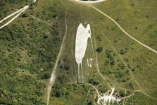 Kiwi Chalk Figure above Bulford Camp, Wiltshire, 2022. Creator: Damian Grady.