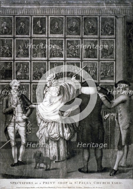 'Spectators at a print shop in St Paul's Church Yard', c1770. Artist: Anon