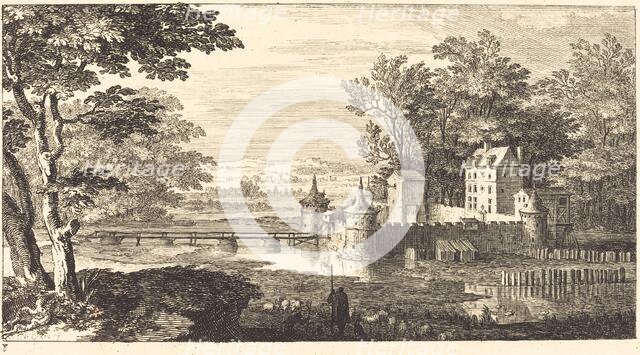 Landscape with Chateau, 1673. Creator: Sebastien Le Clerc.
