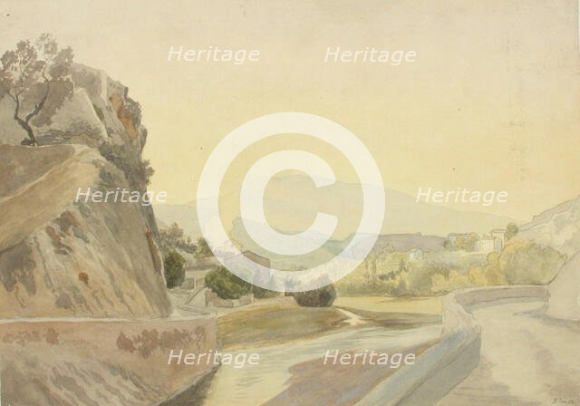 Mountain landscape, 1868. Creator: Oscar Kleineh.