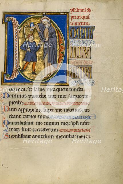 Initial D: Samuel Anointing David; Psalter, after 1205. Creator: Master of Ingeborg Psalter.
