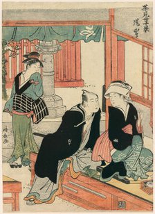 Yushima from the series Scenes of Ten Teahouses (Chamise jikkei), c. 1783. Creator: Torii Kiyonaga.