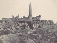 Thebes. Palais de Karnak. Sanctuaire de granit et salle Hypostyle, 1850. Creator: Maxime du Camp.