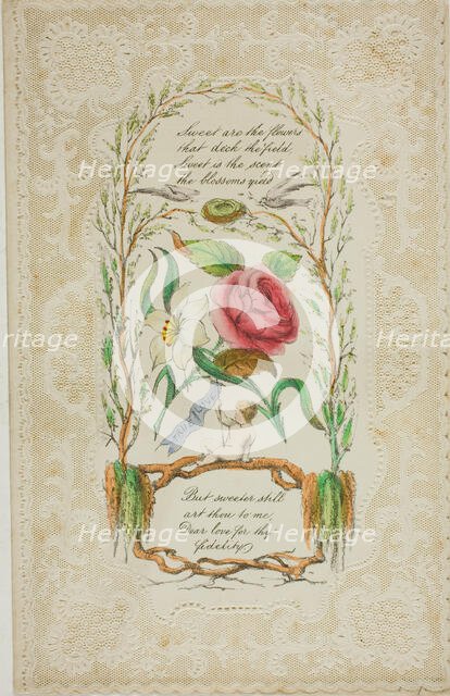 Sweet are the Flowers (valentine), c. 1850. Creator: George Kershaw.