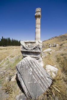 The remains of a stoa, Pamukkale (Hierapolis), Turkey. Artist: Samuel Magal