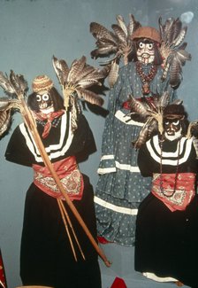 Funeral effigies for Wikaruk ceremony, Diegueno tribe, Southern California. Artist: Unknown.