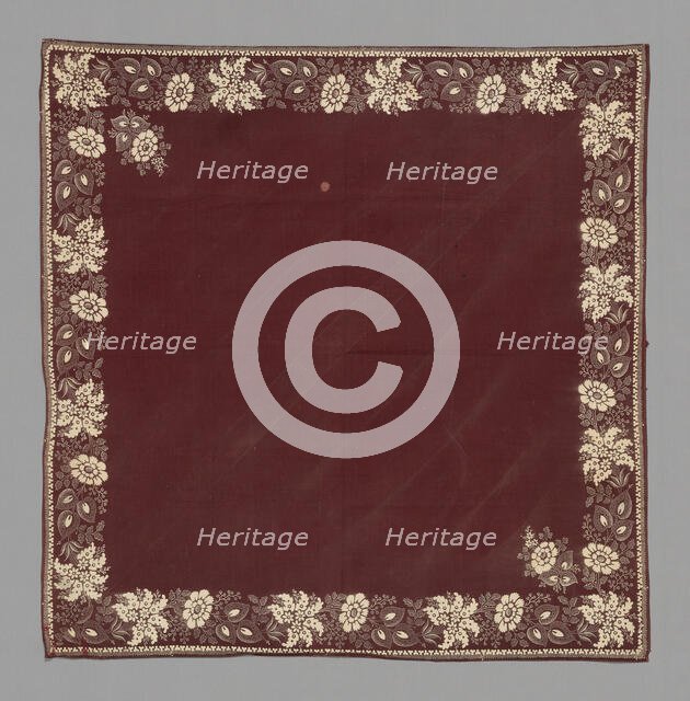 Handkerchief, France, 19th century. Creator: Unknown.