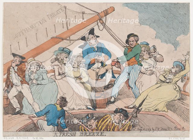 A Fresh Breeze, August 4, 1789., August 4, 1789. Creator: Thomas Rowlandson.