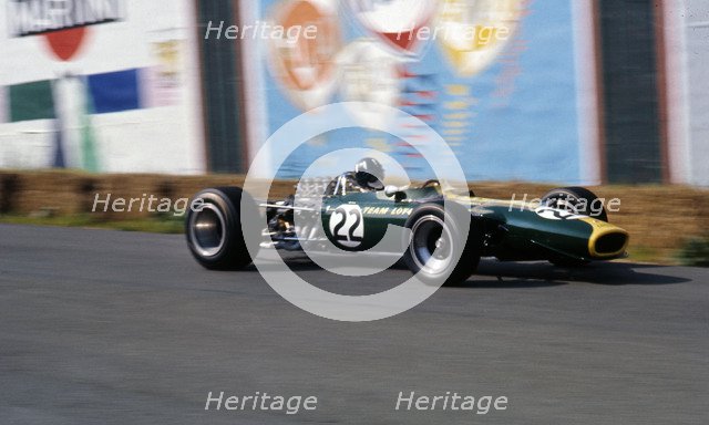 1967 Belgian Grand Prix. Graham Hill in Lotus 49 Artist: Unknown.