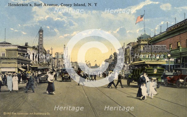 Henderson's, Surf Avenue, Coney Island, New York City, New York, USA, 1916. Artist: Unknown