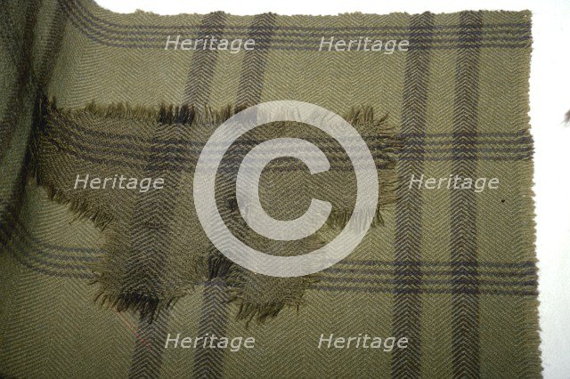 Fragment of oven cloth, and reconstruction, from Halstatt, Austria. Celtic Iron Age. Artist: Unknown.