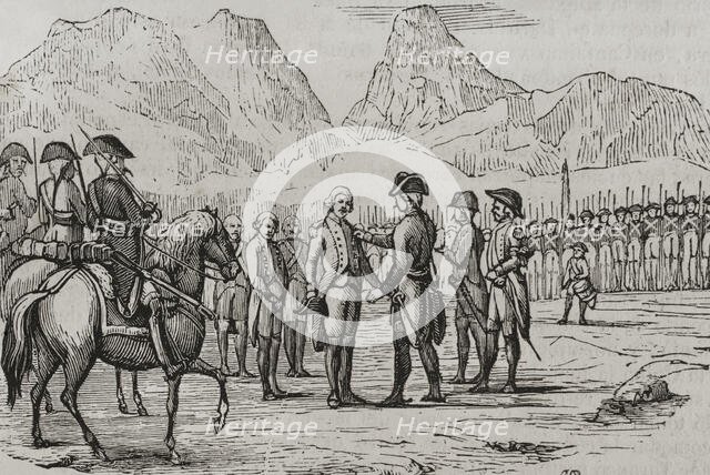 Degradation of the officers and soldiers of Montroig, War of Roussillon, (1793-1795), 1851.  Creator: Unknown.