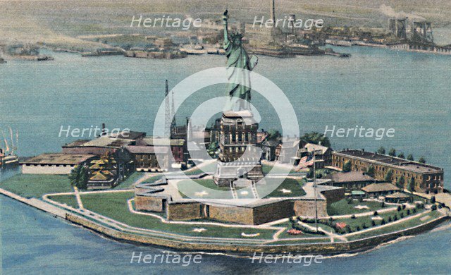 'Statue of Liberty on Bedloe's Island in New York Harbor. New York City', c1940s. Artist: Unknown.
