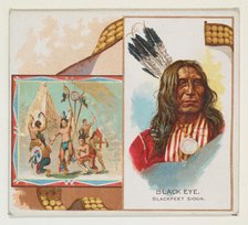 Black Eye, Blackfeet Sioux, from the American Indian Chiefs series (N36) for Allen & Ginte..., 1888. Creator: Allen & Ginter.