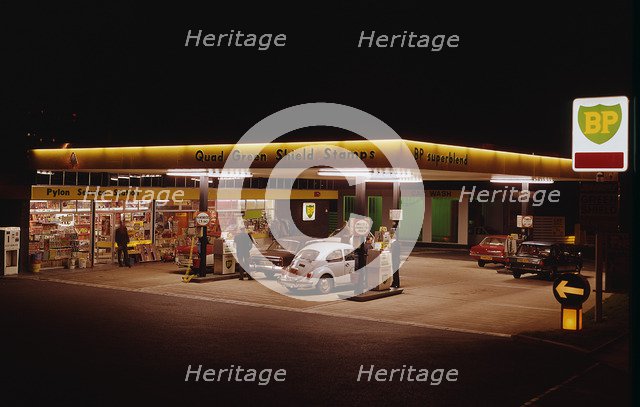 1970's BP petrol station Forecourt Artist: Unknown.