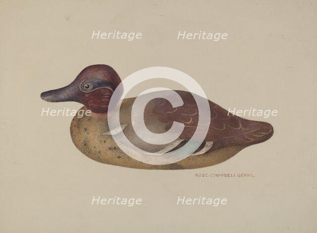 Decoy Duck, c. 1938. Creator: Rose Campbell-Gerke.