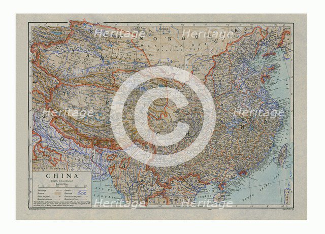 Map of China, c1910. Artists: HW Cribb, Emery Walker Ltd.