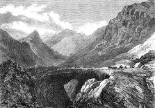 The Inca's Bridge (natural formation), Pass of Uspallata, South America, 1868. Creator: Mason Jackson.
