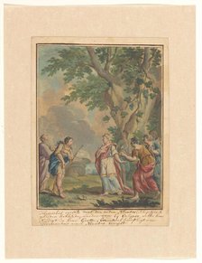 Telemachus and Mentor visit the nymph Calypso, 1719-1775. Creator: Ruik Keyert.