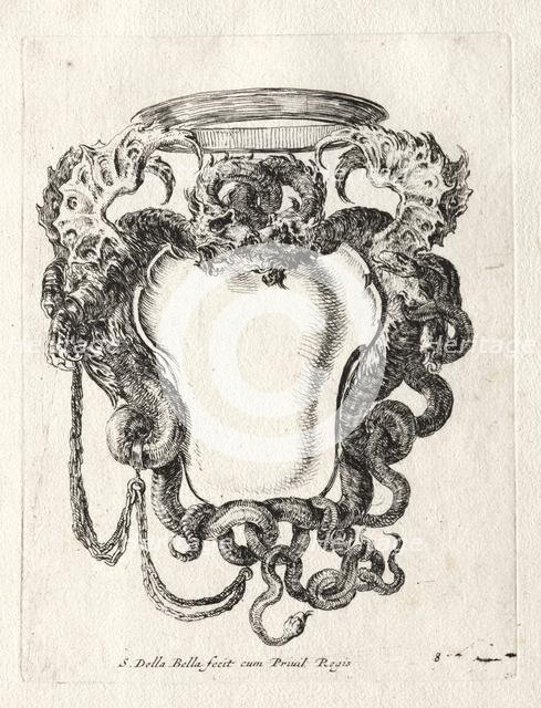 New Model for a Cartouche, 1647. Creator: Stefano Della Bella (Italian, 1610-1664).