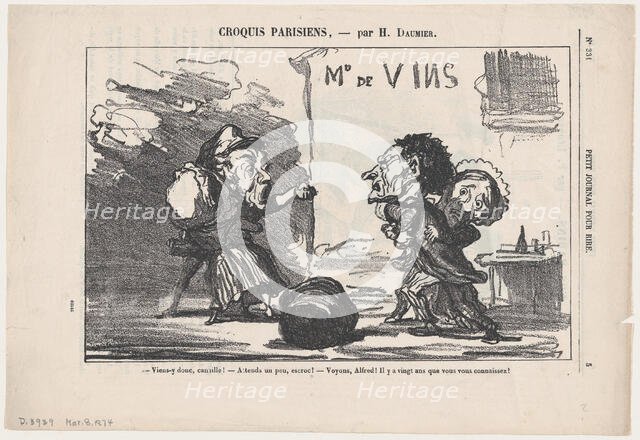 Viens-y donc, canaille!, 1874.  Creator: Honore Daumier.